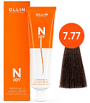 Крем-краска для волос перманентная OLLIN N-Joy 7.77 русый интенсивно-коричневый 100 мл. 