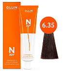 Крем-краска для волос перманентная OLLIN N-Joy 6.35 темно-русый золотисто-махагоновый 100 мл. 