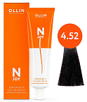 Крем-краска для волос перманентная OLLIN N-Joy 4.52  шатен махагоново-фиолетовый 100 мл. 