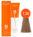 Крем-краска для волос перманентная OLLIN N-Joy 7.30 русый золотистый 100 мл.  