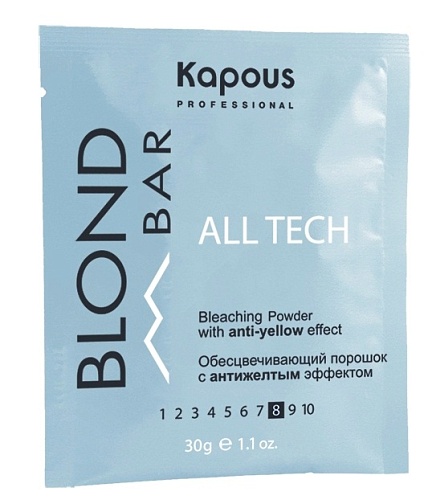 Пудра обесцвечивающая для волос с защитным комплексом 9+ Kapous Professional Blond Bar 30 гр