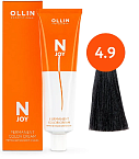 Крем-краска для волос перманентная OLLIN N-Joy 4.9  шатен зеленый 100 мл.      