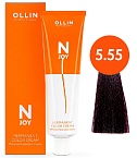 Крем-краска для волос перманентная OLLIN N-Joy 5.55 светлый шатен интенсивно-махагоновый 100 мл. 