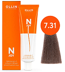 Крем-краска для волос перманентная OLLIN N-Joy 7.31 русый золотисто-пепельный 100 мл. 