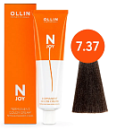 Крем-краска для волос перманентная OLLIN N-Joy 7.37 русый золотисто-коричневый 100 мл. 