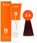 Крем-краска для волос перманентная OLLIN N-Joy 5/4 светлый шатен медный 100 мл. 