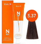 Крем-краска для волос перманентная OLLIN N-Joy 5.37 светлый шатен золотисто-коричневый 100 мл. 