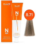 Крем-краска для волос перманентная OLLIN N-Joy 8.71 светло-русый коричнево-пепельный 100 мл. 