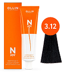 Крем-краска для волос перманентная OLLIN N-Joy 3.12 темный шатен пепельно-фиолетовый 100 мл. 