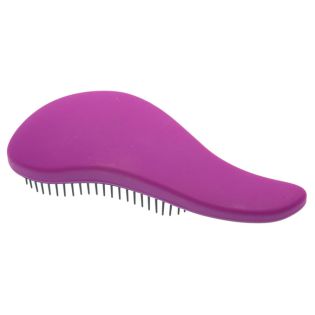 Щетка массажная Dewal Beauty для легкого расчесывания волос, мини с ручкой цвет фиолетово-черный