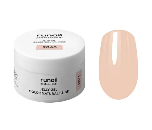 9848 Гель-желе для моделирования ногтей Natural Beige Jelly Color Runail 15 гр