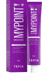 Гель-краска для волос тон в тон 7.17 блондин пепельно-фиолетовый TEFIA MYPOINT Tone On Tone Hair Coloring Gel 60 мл