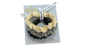 Набор резинок для волос 4 цвета большой размер 6 см ткань  Rinova 3шт