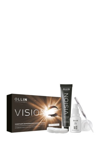 Набор для окрашивания бровей и ресниц Светло-коричневый Vision Ollin Professional 20 мл