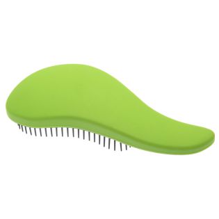 Щетка массажная Dewal Beauty для легкого расчесывания волос, мини с ручкой цвет зелено-черный