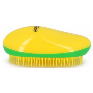 Щетка массажная Dewal Beauty для легкого расчесывания волос,цвет желто-зелено-желтый