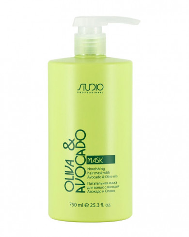 Маска питательная для волос с маслами авокадо и оливы Studio Professional Olive and Avocado 750 мл