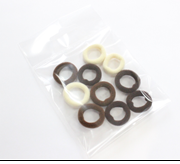 Набор резинок для волос коричневых средних 2-3 см в пакете с европодвесом ткань  Rinova 10шт