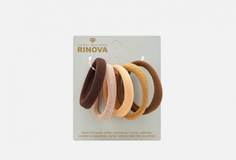 Резинка для волос большая 4,5-5,5 см цвет темный ассорти ткань  Rinova 5шт