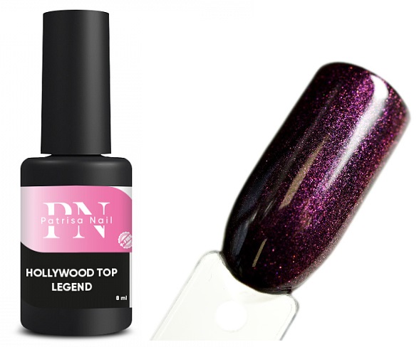 Топ для гель-лака с розовым перламутром без липкого слоя Hollywood-Top Legend Patrisa-Nail 8 мл