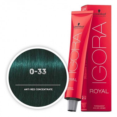 Крем-краска для волос Антикрасный микстон SCHWARZKOPF PROFESSIONAL IGORA ROYAL 60 мл. 0-33