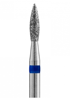 Фреза алмазная пламя острое синяя диаметр 2,1 мм, рабочая часть 8 мм 104.243XL.524.021 Staleks Pro