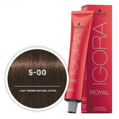 Крем-краска для волос Светлый коричневый натуральный экстра SCHWARZKOPF PROFESSIONAL IGORA ROYAL 60 мл. 5-00