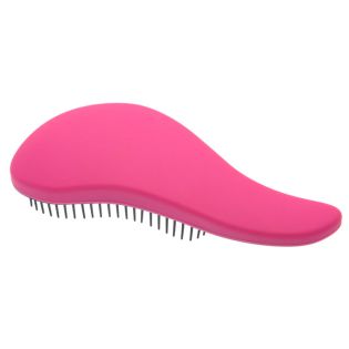 Щетка массажная Dewal Beauty для легкого расчесывания волос, мини с ручкой цвет розово-черный