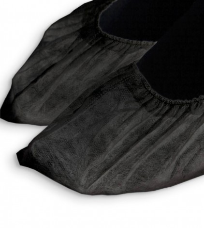 Носки одноразовые черные из спанбонда в индивидуальной упаковке Elegreen 1 пар