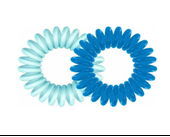 Резинка для волос пружинка в сине-голубых тонах размер 3,5 см пластик  Rinova 2шт