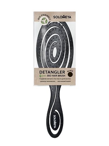 Расческа-био подвижная черная Detangling Bio Hair Brush Black 5440-M2 Solomeya