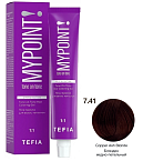 7,41 Гель-краска для волос блондин медно-пепельный Tone On Tone Hair Coloring Tefia 60 мл