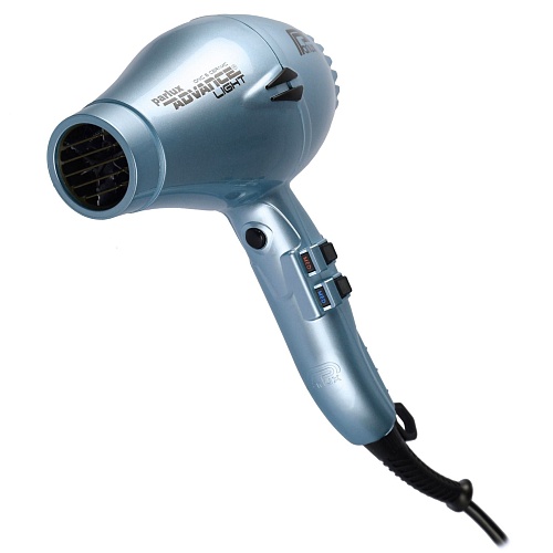 Фен для волос Advance Light Ceramic+Ionic 2200 Вт ионизация 2 насадки серо-голубой Parlux