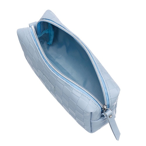 Косметичка для аксессуаров Шашки голубая Dewal Beauty 19,5*6*10 см