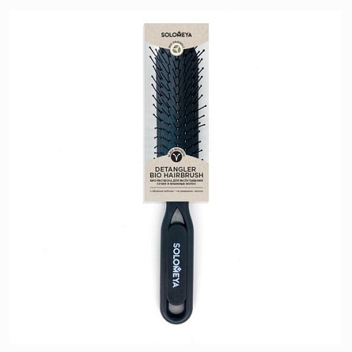 Расческа для распутывания сухих и влажных волос Detangler Black Aesthetic Черная 5460-M2 Solomeya