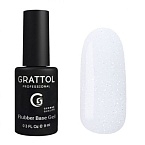 01 База для ногтей камуфлирующая каучуковая с шиммером Glitter Rubber Base Grattol 9 мл