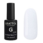 01 База для ногтей камуфлирующая каучуковая с шиммером Glitter Rubber Base Grattol 9 мл