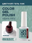 2406 Гель-лак для ногтей Темно-бордовый - Maroon Hema Free Uno 10 гр