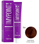 7,4 Гель-краска для волос блондин медный Tone On Tone Hair Coloring Tefia 60 мл