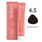 4,5 Крем-краска для волос перманентная брюнет красный Ambient Tefia 60 мл