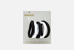Резинка для волос большая 4,5-5,5 см цвет черный и белый ткань Rinova 5 шт