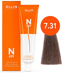 7,31 Крем-краска перманентная русый золотисто-пепельный N-Joy Ollin Professional 100 мл