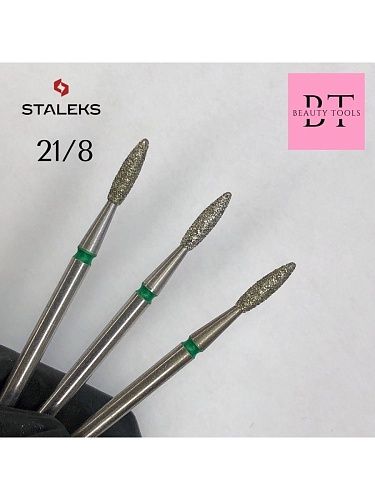 Фреза алмазная пламя зеленая d 2,1 мм рабочая часть 8 мм 104.243G.534.021 Staleks Pro