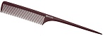 Расческа рабочая с пластиковым хвостиком антистатик Carbon Bordo 23 см Dewal