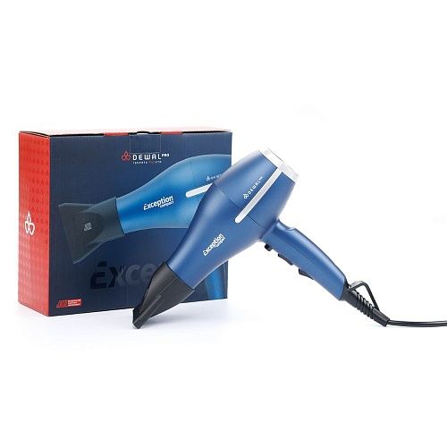 Фен для волос Exception Compact компактный ионизация 2 насадки 2200 Вт синий Dewal