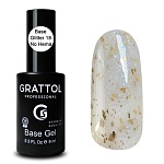 18 База-глиттер для ногтей каучуковая Rubber Base Glitter No Hema Grattol 9 мл