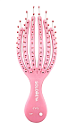 Расческа для сухих и влажных волос мини DetanglingOctopusBrushMini Pink 5458-G4 розовая Solomeya
