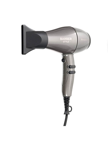 Фен для волос Barber Style Compact ионизация 2 насадки 2200 Вт темная сталь BLDC мотор Dewal Pro