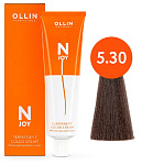 5,30 Крем-краска перманентная светлый шатен золотистый N-Joy Ollin Professional 100 мл