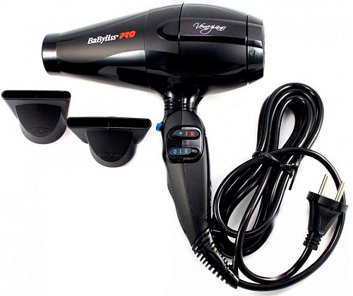 Фен для волос Veneziano без ионизации 2 насадки 2000 Вт черный BaByliss Pro